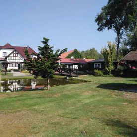 Pensionsgelände vom Spreewaldhaus Zum See - Pension Baschin in Alt-Schadow in Brandenburg