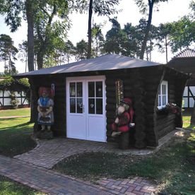 Pensionsgelände vom Spreewaldhaus Zum See - Pension Baschin in Alt-Schadow in Brandenburg