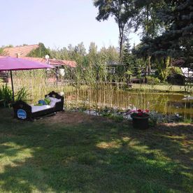 Pensionsgelände vom Spreewaldhaus Zum See - Pension Baschin in Alt-Schadow in Brandenburg